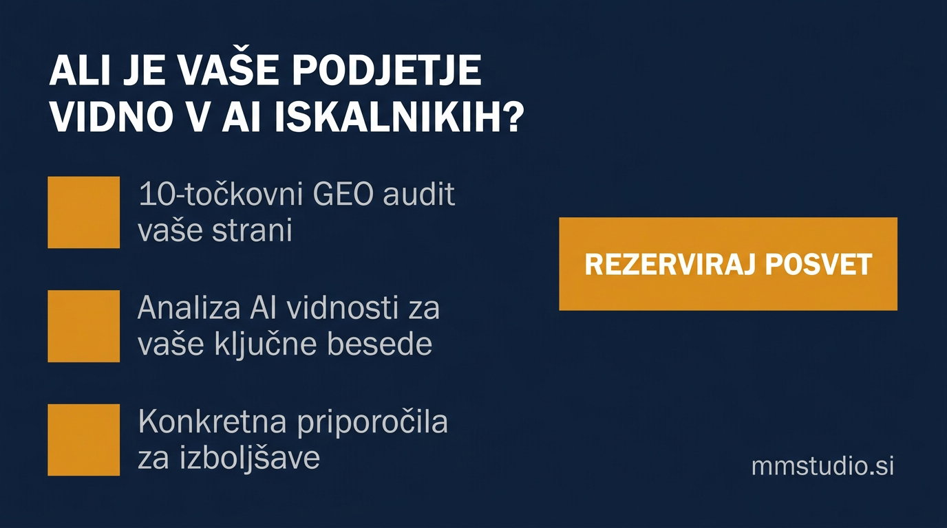 Rezerviraj brezplačni posvet za optimizacijo vidnosti v AI iskalnikih – MMStudio